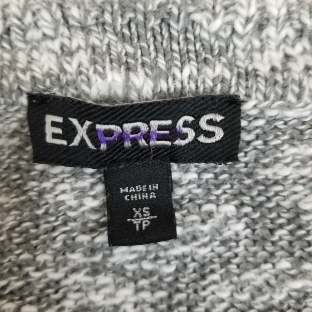 Express Grey Corset Balloon Sleeve Sweater - Picture 5 of 6
